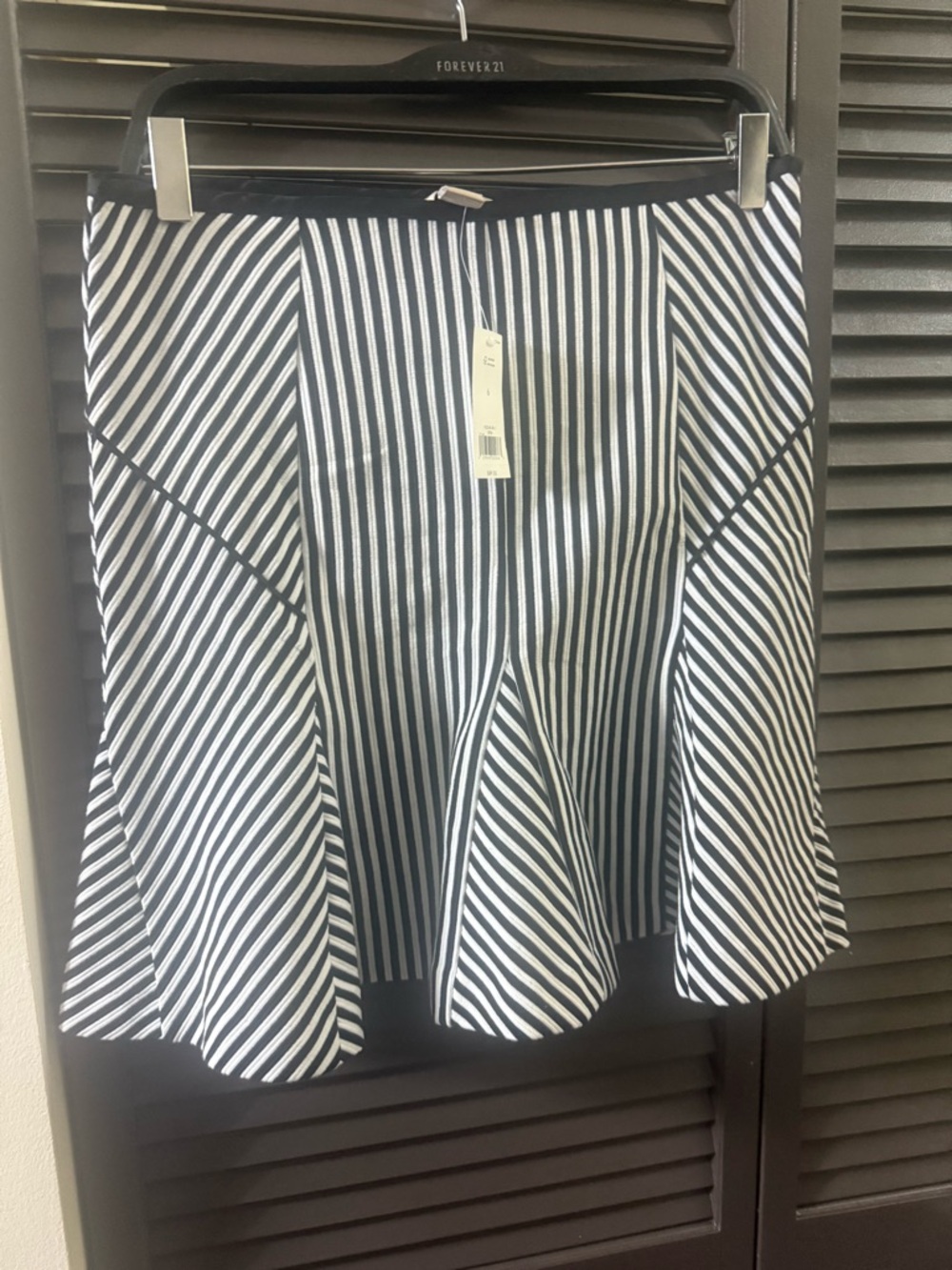Banana Republic Black and White Striped A-Line Skirt